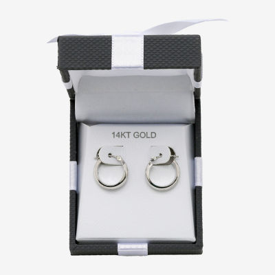 14K White Gold Hoop Earrings