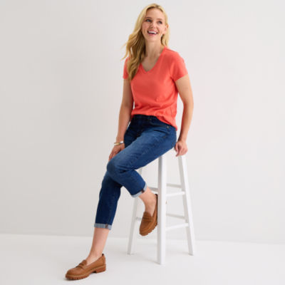 St. John's Bay Womens V Neck Short Sleeve T-Shirt