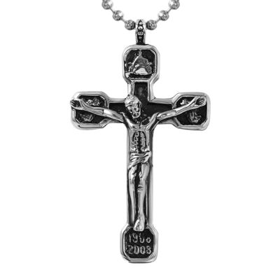 Mens Stainless Steel Crucifix Pendant Necklace