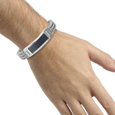 Mens 1/10 CT. T.W Diamond Two-Tone Stainless Steel Bracelet