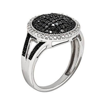 3/4 CT.T.W. Natural White and Color-Enhanced Black Diamond Dome Ring