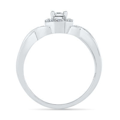 Promise My Love Womens 1/6 CT. T.W. Natural White Diamond Sterling Silver Round Promise Ring
