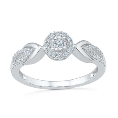 Promise My Love Womens 1/5 CT. Natural White Diamond Sterling Silver Round Promise Ring