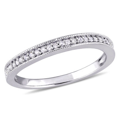 1/ CT. T.W. Natural White Diamond Sterling Silver Wedding Band