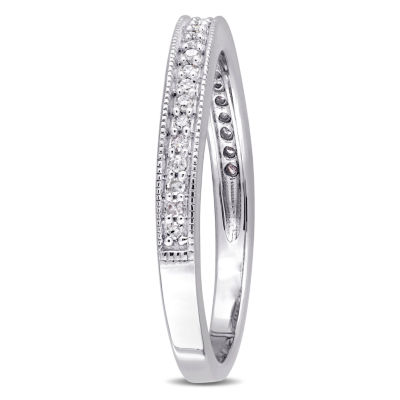 1/ CT. T.W. Natural White Diamond Sterling Silver Wedding Band