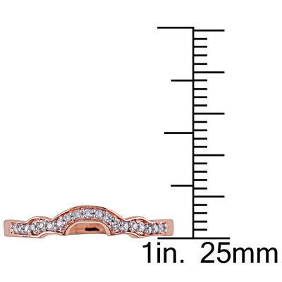 Womens Diamond Accent Natural White Diamond 10K Rose Gold Wedding Band