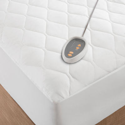 Beautyrest™ Cotton Blend Heated Electric Mattress Pad-5 Heat Settings 10hr  Auto off, Color: White - JCPenney