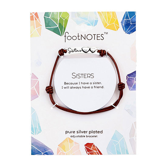 Footnotes Sisters Pure Silver Over Brass 8 Inch Bar Cord Bracelets
