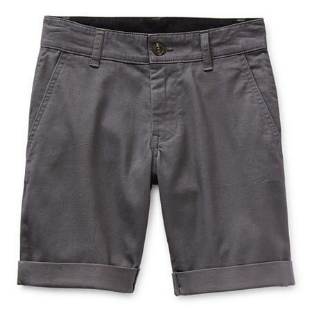 Thereabouts Little & Big Boys Adjustable Waist Chino Short, 12 Husky, Black