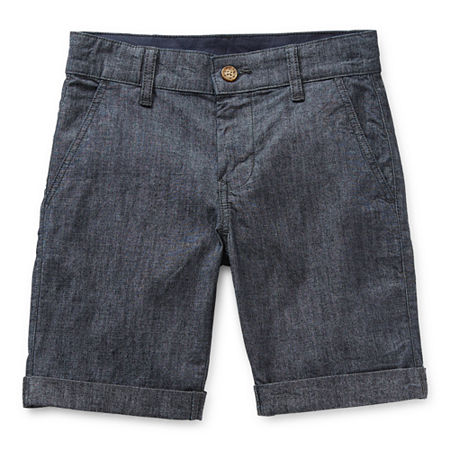 Thereabouts Little & Big Boys Adjustable Waist Chino Short, 14 Husky, Blue