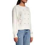 a.n.a Petite Womens Crew Neck Long Sleeve Pullover Sweater