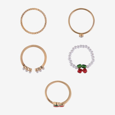 Arizona Womens Cherries Heart Delicate Ring Sets