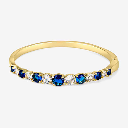 Sparkle Allure Graduating Womens Cubic Zirconia Silver Tone Pure Silver Over Brass Bangle Bracelet