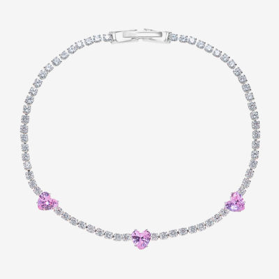 Sparkle Allure Light Up Box Womens Cubic Zirconia Pure Silver Over Brass Heart 2-pc. Jewelry Set