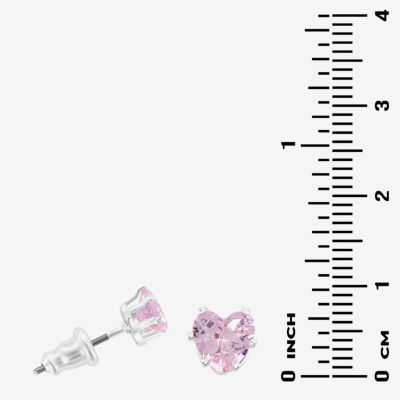 Sparkle Allure Light Up Box Womens Cubic Zirconia Pure Silver Over Brass Heart 2-pc. Jewelry Set