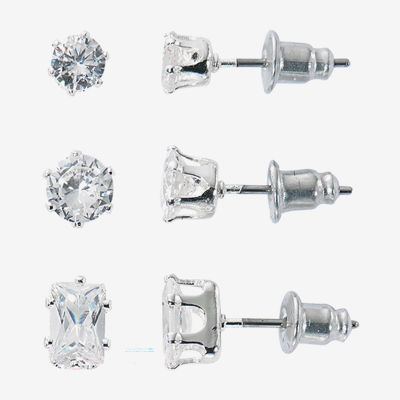 Sparkle Allure Light Up Box Womens Cubic Zirconia Pure Silver Over Brass Heart 4-pc. Jewelry Set