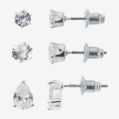 Sparkle Allure Light Up Box Womens Cubic Zirconia Pure Silver Over Brass Cross 4-pc. Jewelry Set