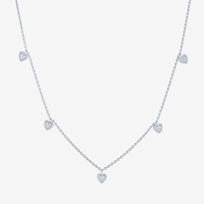 G-H / I1-I2) Womens / CT. T.W. Lab Grown White Diamond Sterling Silver Heart Inch Pendant Necklace