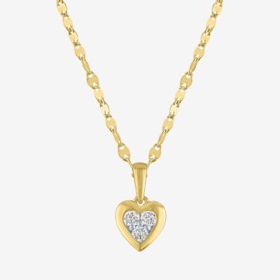 Diamond Addiction (G-H / I1-I2) Womens 1/5 CT. Lab Grown White Diamond 14K Gold Over Silver Sterling Silver Heart 16 Inch Pendant Necklace