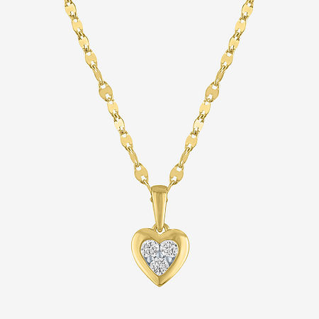 Diamond Addiction (G-H / I1-I2) Womens 1/5 CT. Lab Grown White Diamond 14K Gold Over Silver Sterling Silver Heart 16 Inch Pendant Necklace, One Size