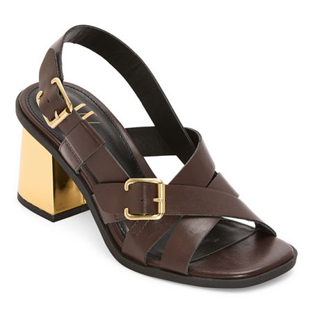 Worthington Womens Rusk Heeled Sandals, 9 Medium, Brown