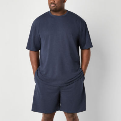 Shaquille O'Neal XLG Mens Big and Tall Crew Neck Short Sleeve 2-pc. Pajama Sets