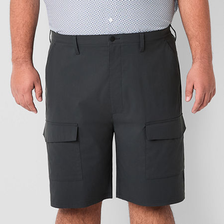 Stylus 9" Mens Big and Tall Stretch Fabric Cargo Short, 56 Regular, Black