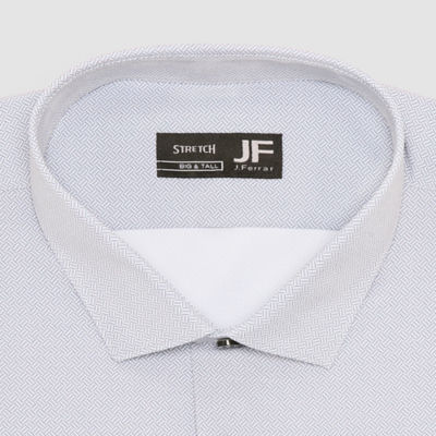 J. Ferrar Mens Big & Tall Regular Fit Easy Care Stretch Fabric Long Sleeve Dress Shirt