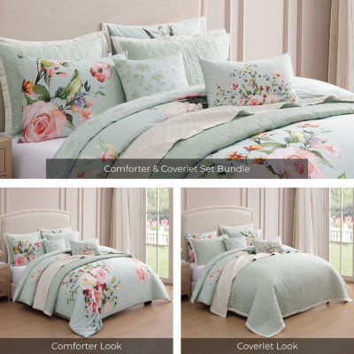 Bebejan Rose On Misty 8-pc. Reversible Comforter Set