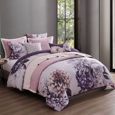 Bebejan Plum Petal 8-pc. REVERSIBLE Comforter Set