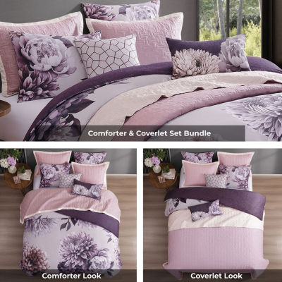 Bebejan Plum Petal 8-pc. REVERSIBLE Comforter Set