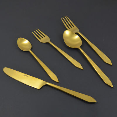 Vibhsa Golden Brushed 20-pc. Flatware Set