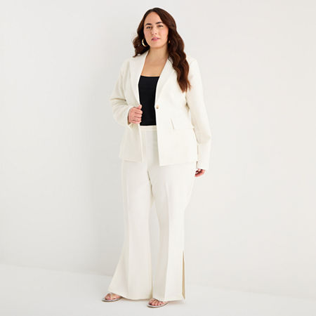 Bold Elements Plus Bootcut Mid Rise Trouser In White