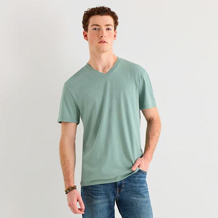 Arizona Mens Crew Neck Short Sleeve T-Shirt, Large, Green