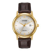 Citizen Eco-Drive Leather Mens Watch BU4020-01L