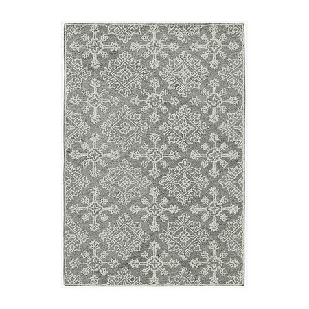 Boston Hand Tufted Rectangular Rugs & Floor Coverings Indoor Geometric Accent Rugs, One Size, Gray