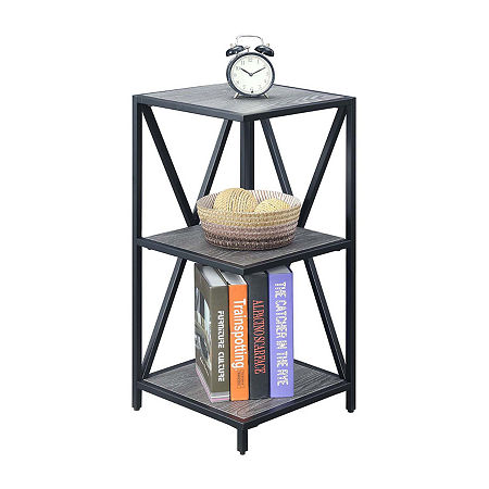 Tucson 3 Tier Corner Bookshelf, One Size, Gray