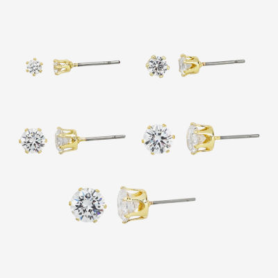 Sparkle Allure Pair Cubic Zirconia Round Earring Set