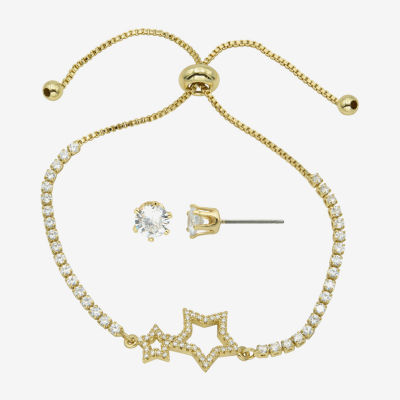 Sparkle Allure 2-pc. Cubic Zirconia 14K Gold Over Brass Star Jewelry Set