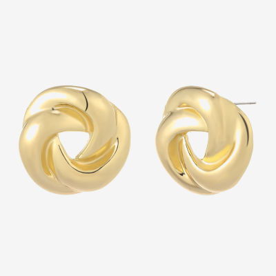 Bold Elements Gold Tone 1 Inch Round Stud Earrings