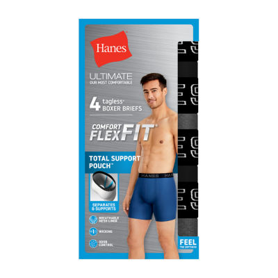 Hanes Ultimate Comfort Flex Fit Total Support Pouch Mens 4 Pack Boxer Briefs