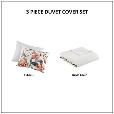 Madison Park Junia Cotton 3-pc. Duvet Cover Set