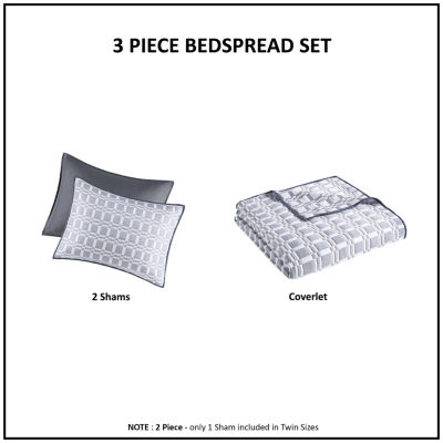 Madison Park Matelasse Reversible 3-pc. Coverlet Set