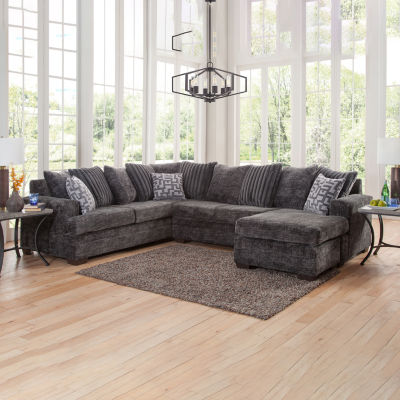 Sonoma 3-Piece Chenille Sofa Chaise Reversible Sectional