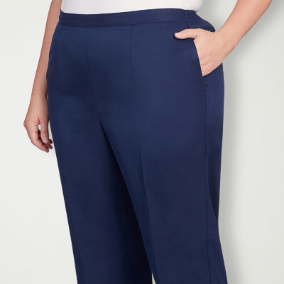 Alfred Dunner A Fresh Start Womens Mid Rise Straight Pull-On Pants