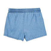 Pull On Shorty Little Girls Shorts 4-6x - Medium Wash