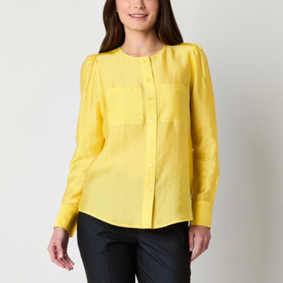Worthington Womens Long Sleeve Regular Fit Button-Down Shirt