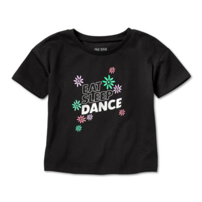 Okie Dokie Toddler & Little Girls Active Round Neck Short Sleeve Graphic T-Shirt