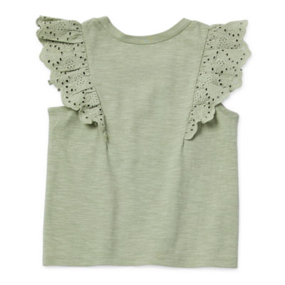 Okie Dokie Toddler & Little Girls Eyelet Round Neck Tank Top