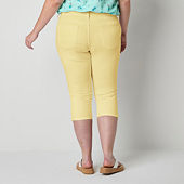 Plus Size Solid Yellow Capris & Crops for Women - JCPenney